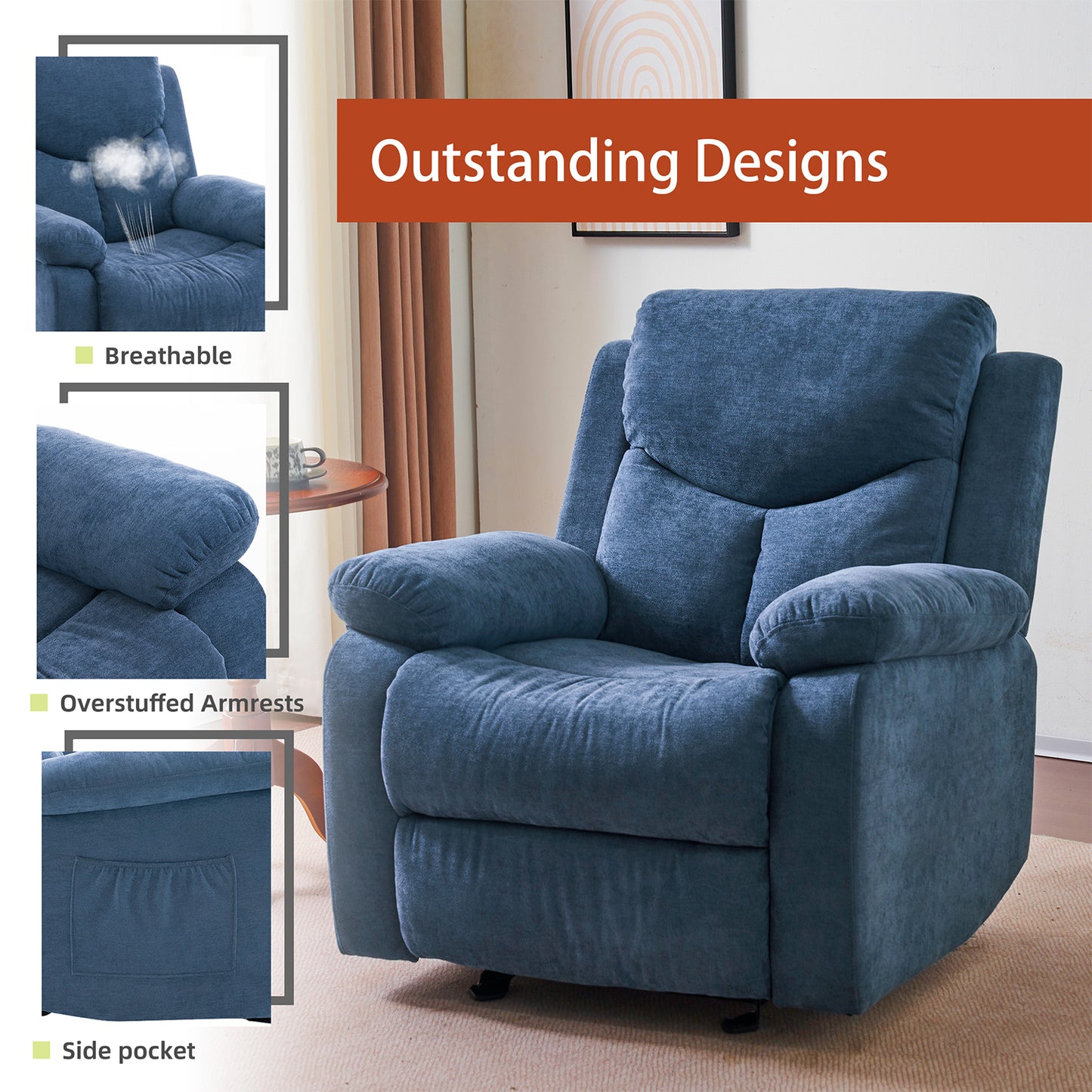 Manual Rocker Recliner Chair 9913