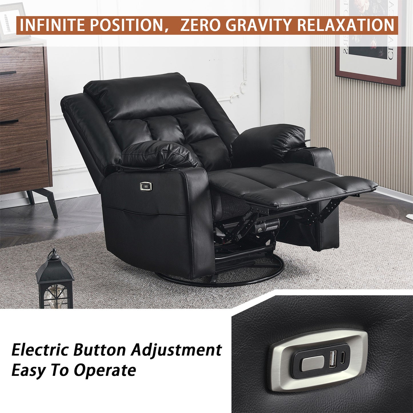 Power Swivel Rocker Recliner Chair D9911