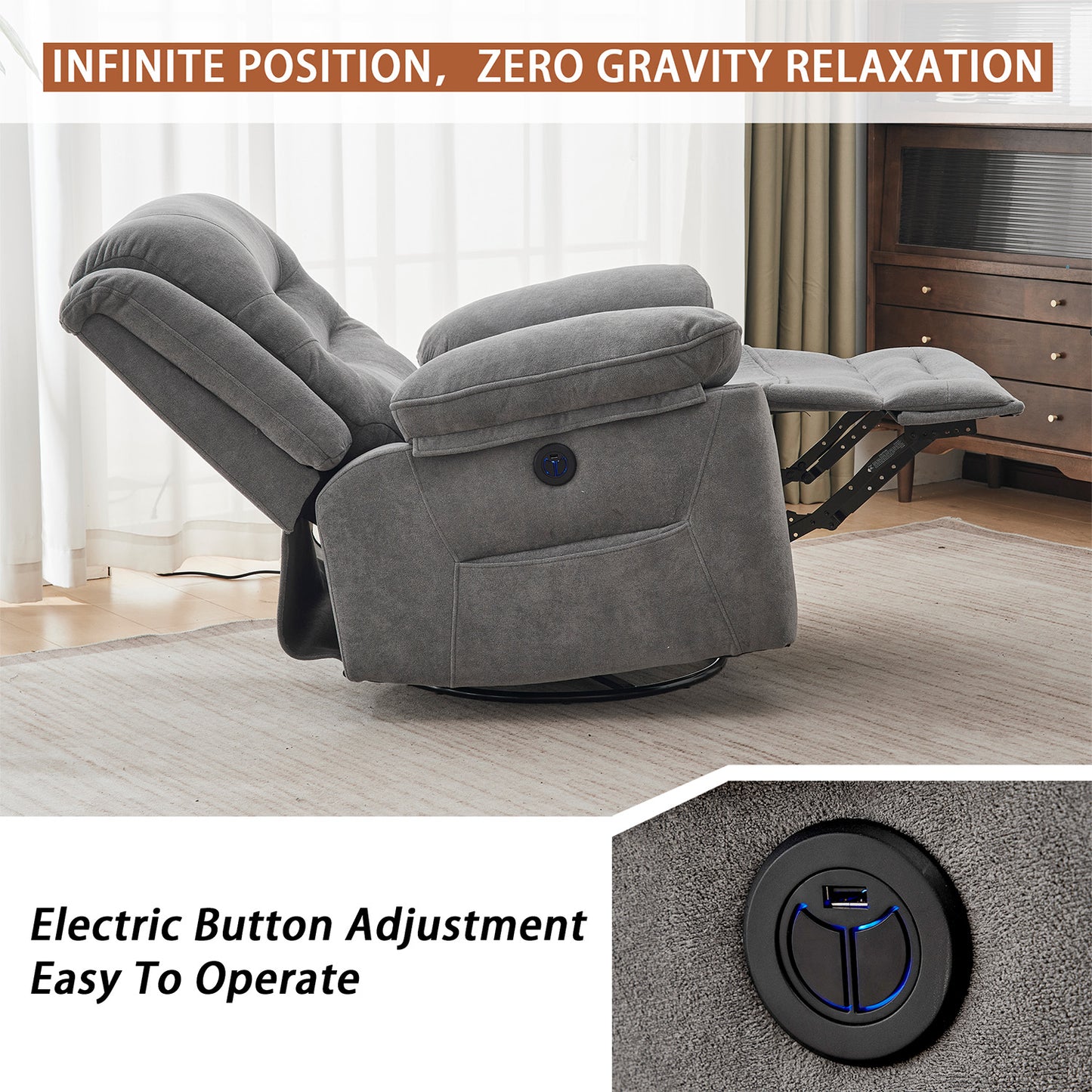 Power Swivel Rocker Recliner 9915