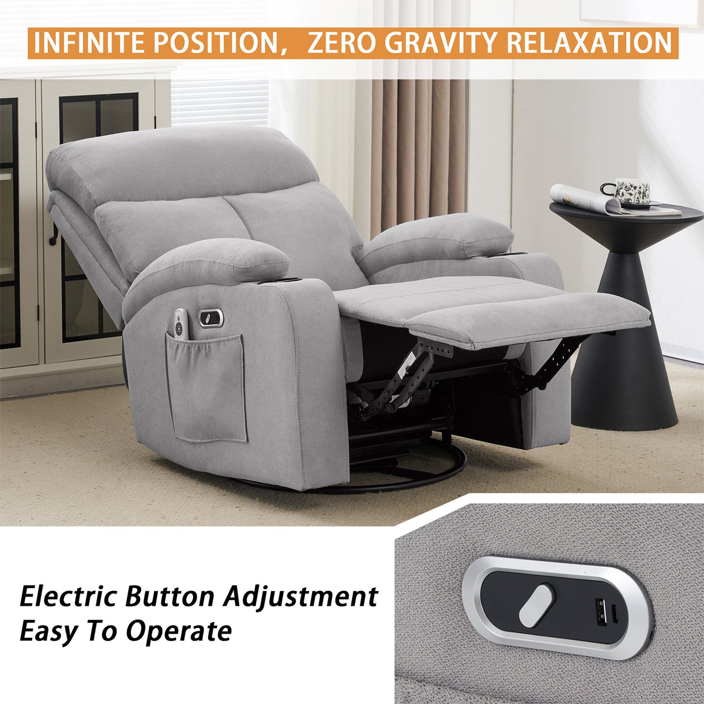 Power Swivel Recliner Chair 6007