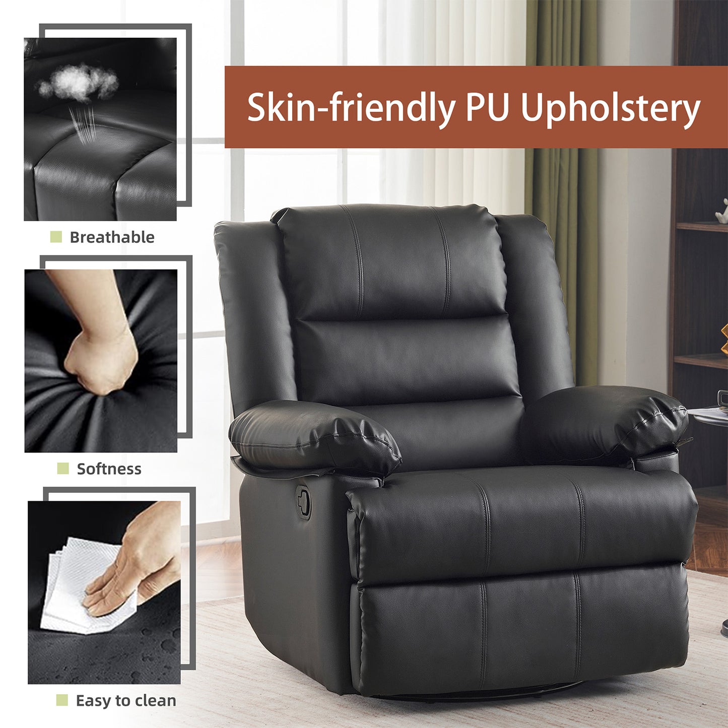Swivel Rocking Recliner Chair 1138
