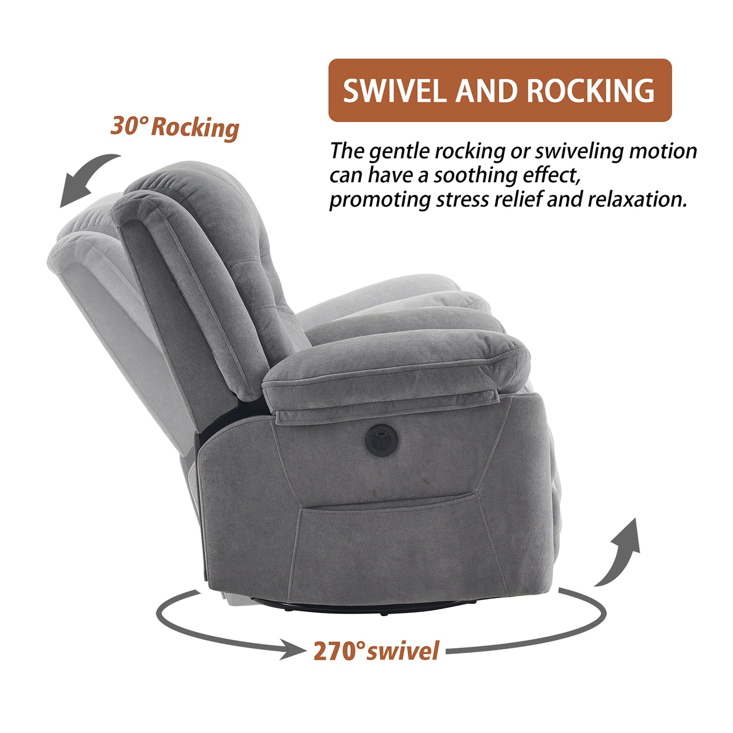 Power Swivel Rocker Recliner 9915