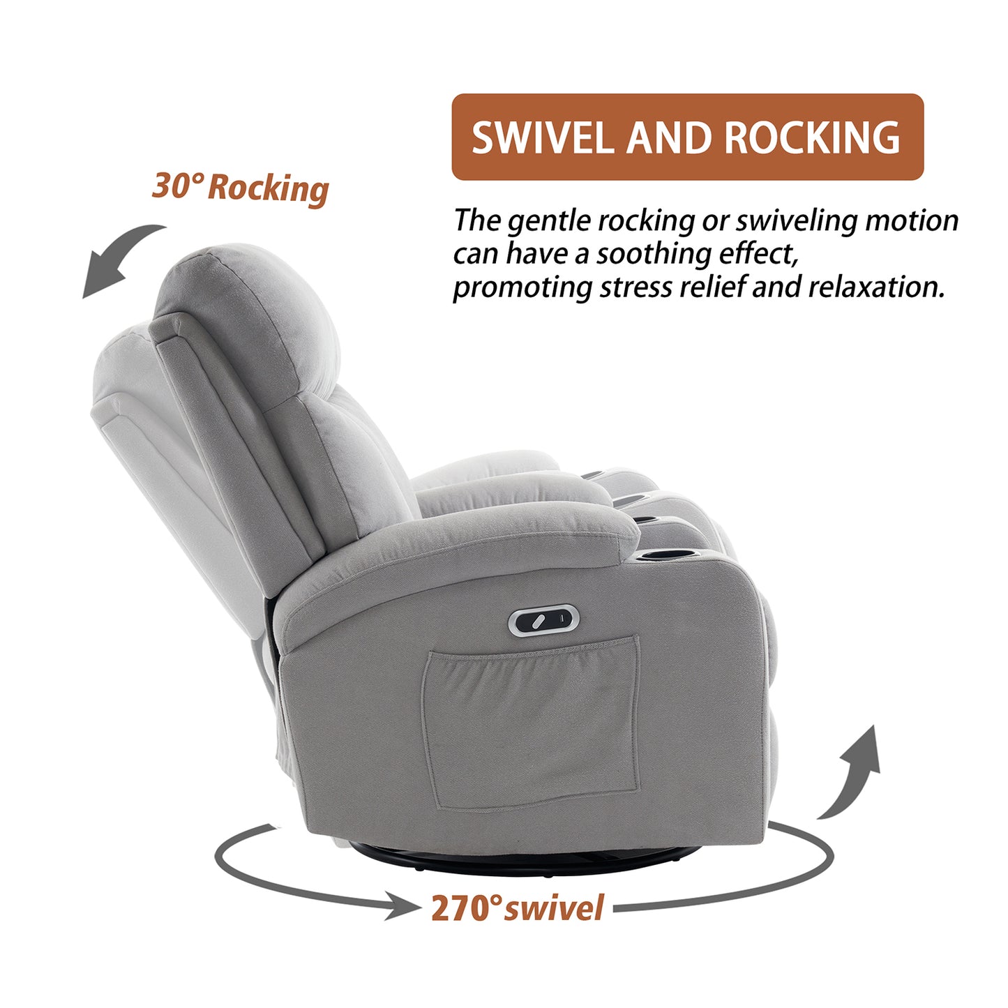 Power Swivel Recliner Chair 6007