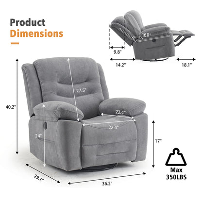 Power Swivel Rocker Recliner 9915