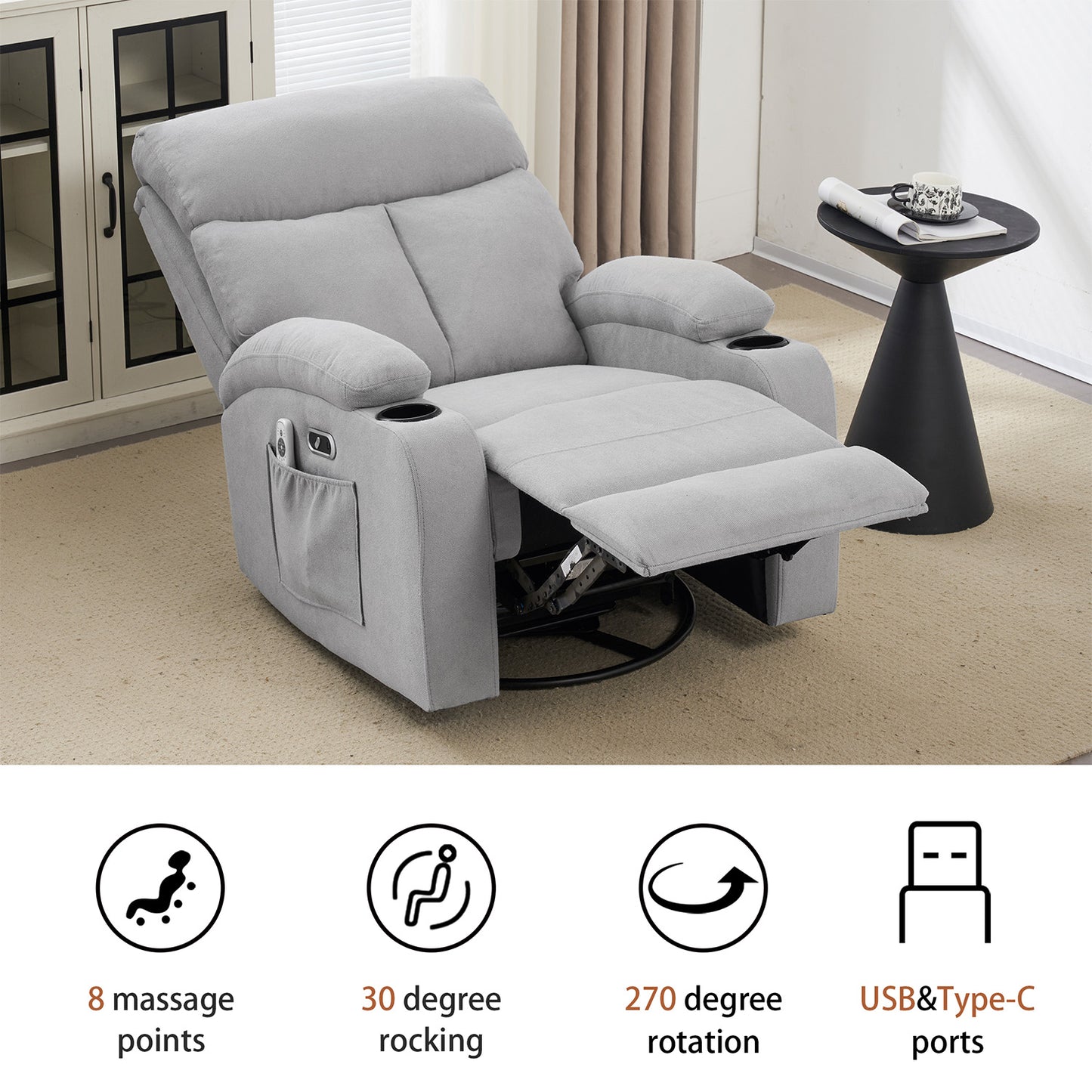 Power Swivel Recliner Chair 6007