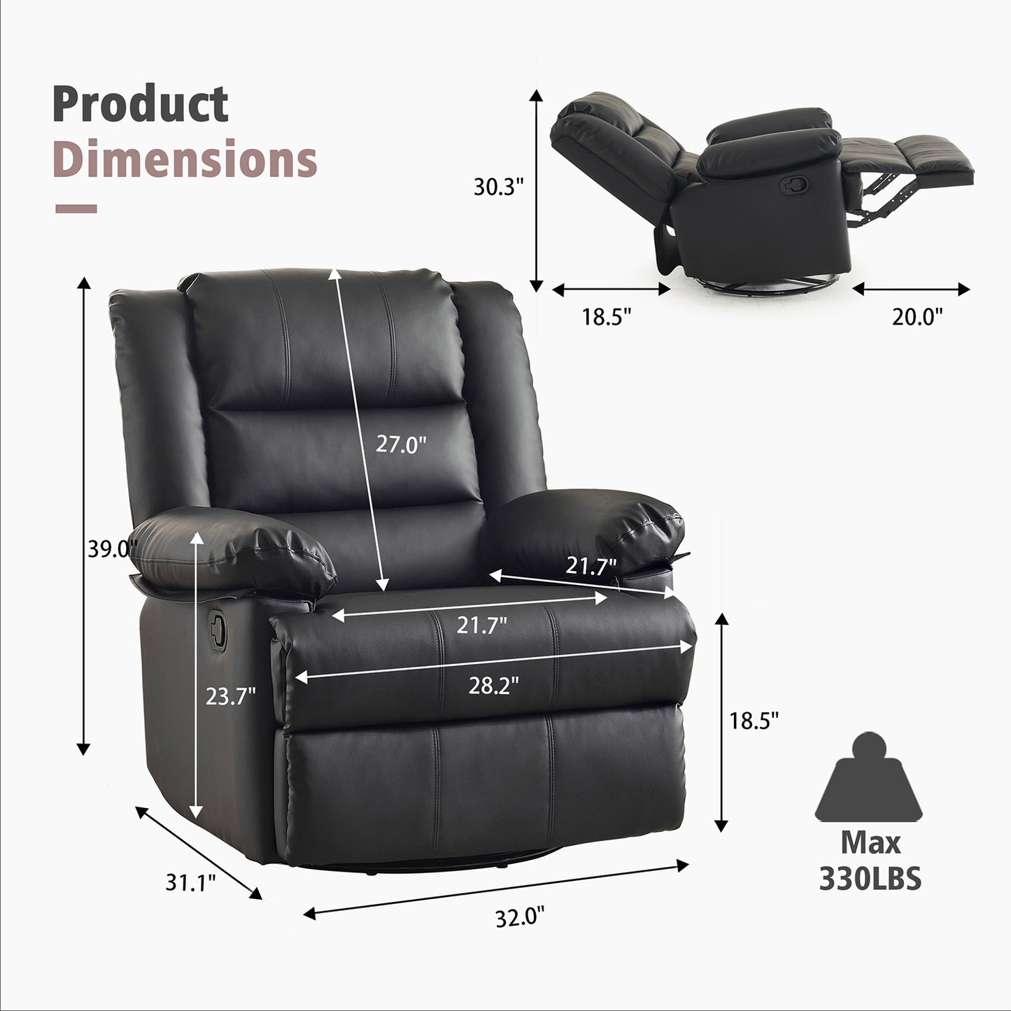 Swivel Rocking Recliner Chair 1138